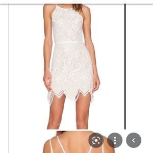 For Love & Lemons White Lace Open Back Guava Mini Dress in White